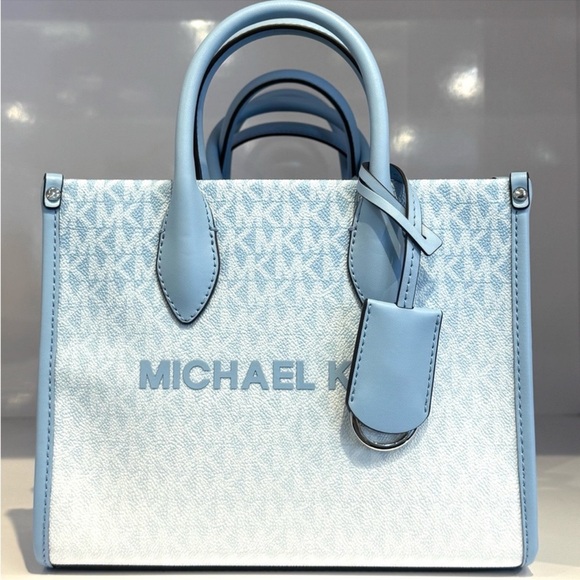 Michael Kors Small Shopper TZ Xbody Bag Light Sky Blue - Picture 2 of 9